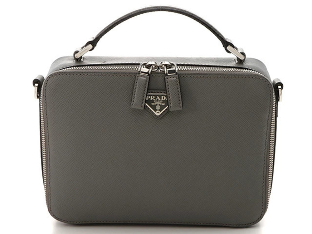 Prada shoulder handbag Saffiano brick gray calfskin JH